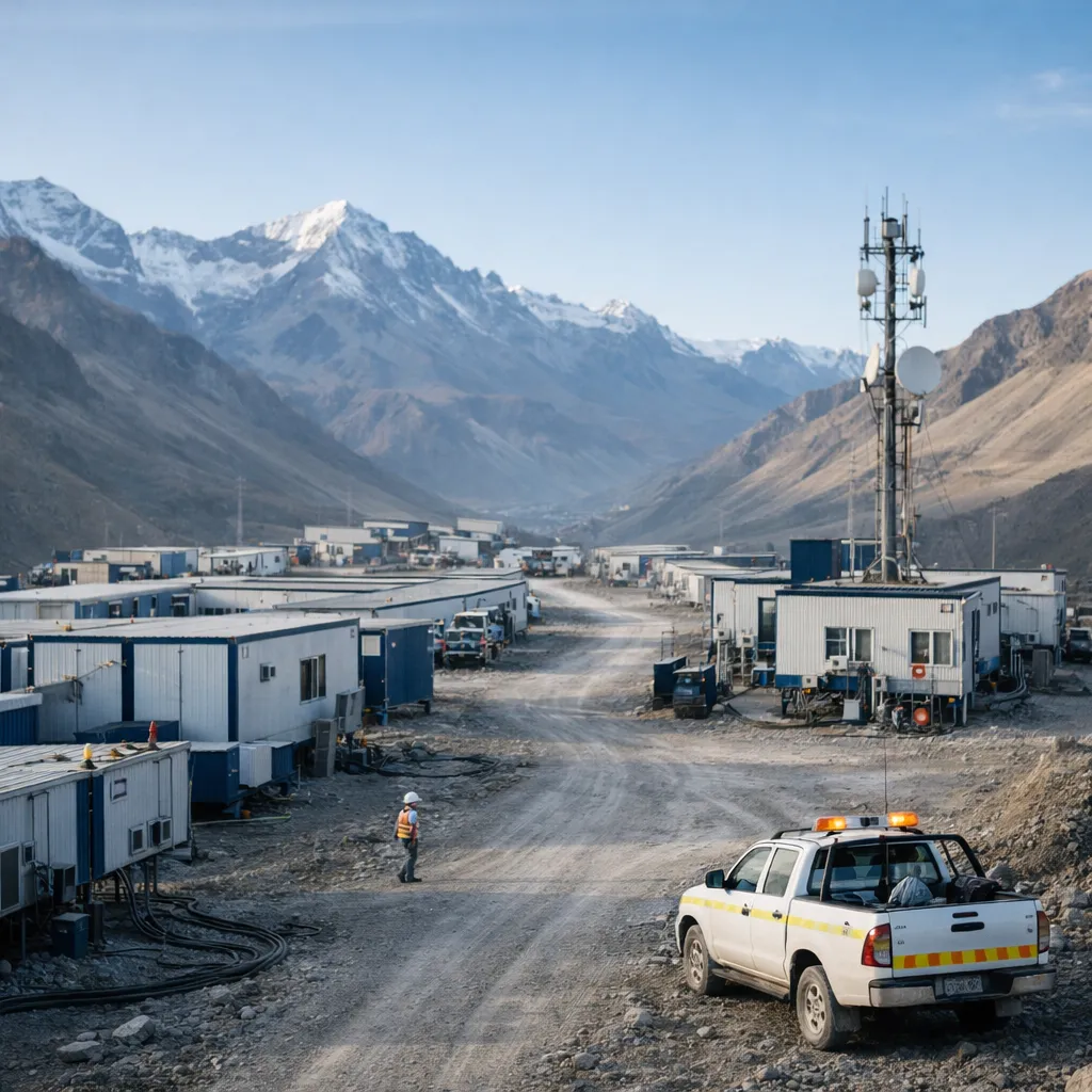 Remote mining camp in the Andes managed with FMCAMPS
